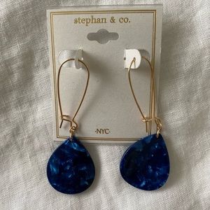 Blue Tear Drop Earrings